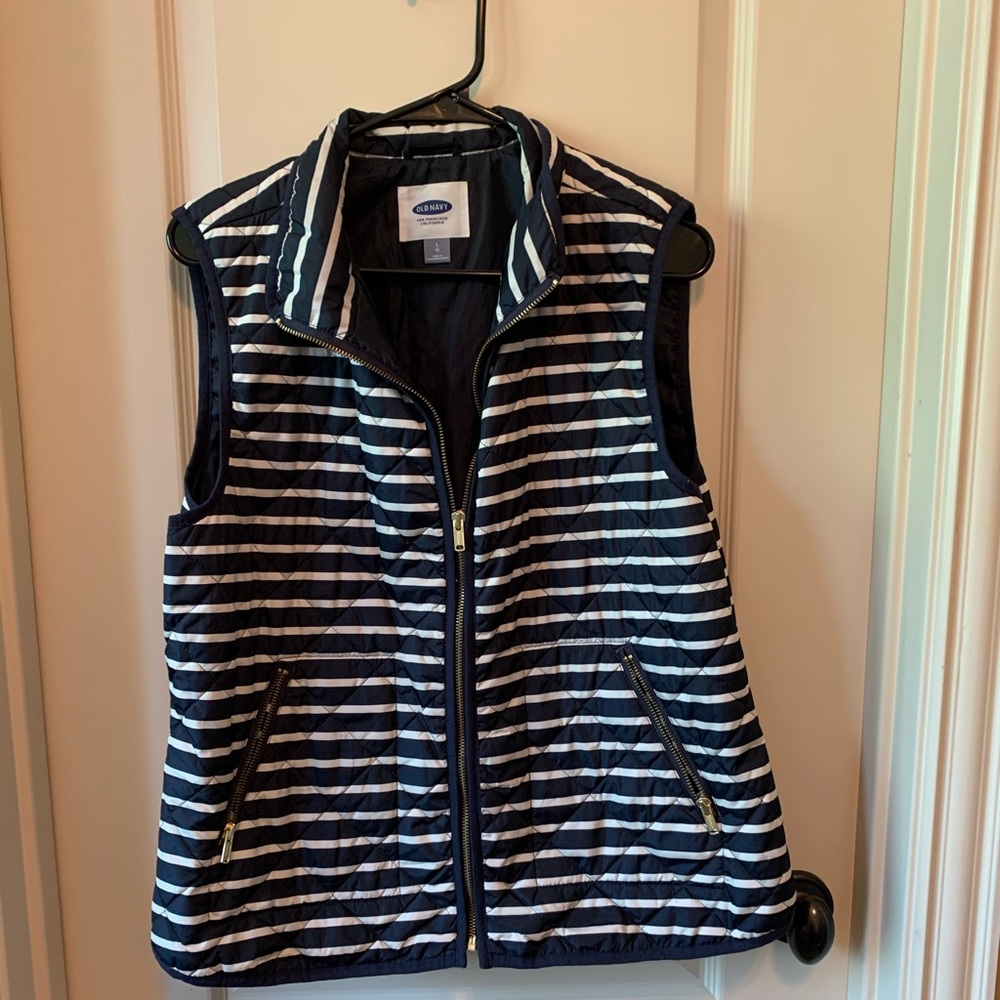 Old Navy Striped Puffer Vest